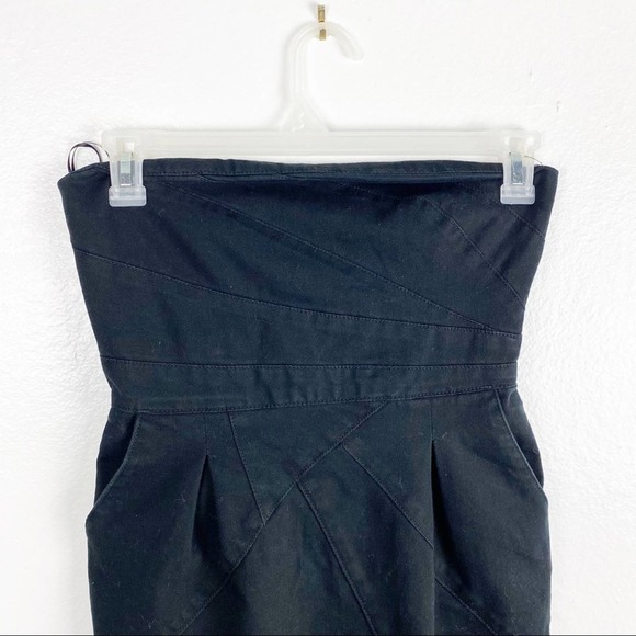 7 FOR ALL MANKIND Black Denim Strapless Mini Dress, Size Small - Picture 7 of 9